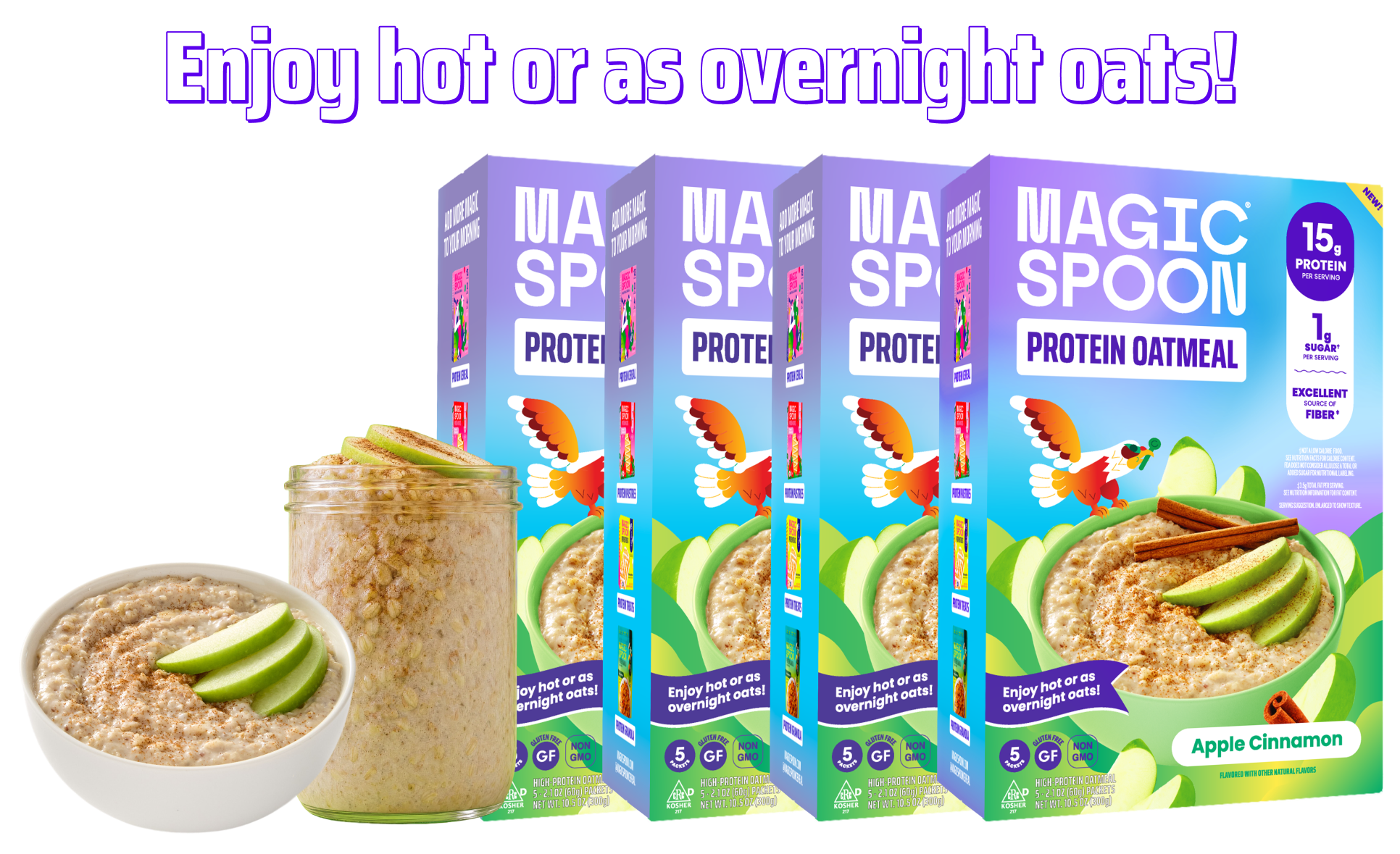 Apple Cinnamon - 20 Oatmeal Packets (4 Boxes)